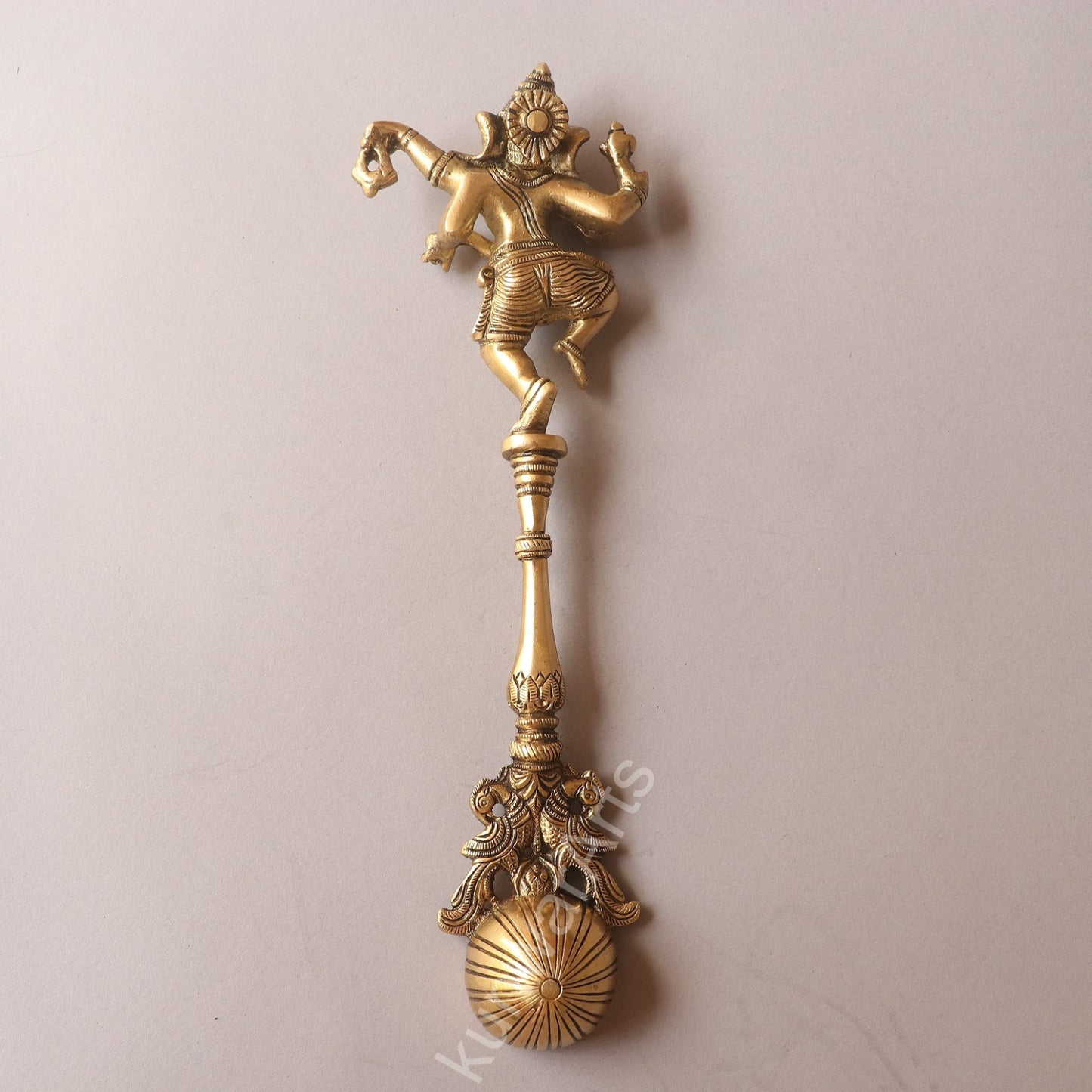 Brass Ganesh Pooja Spoon (Panchpatra Achmani / Aarti Spoon)