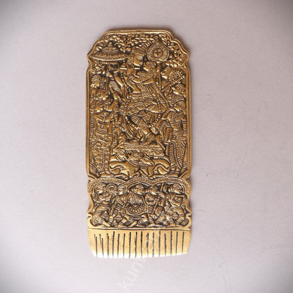 Handcrafted Brass Hair Comb Engraved Design