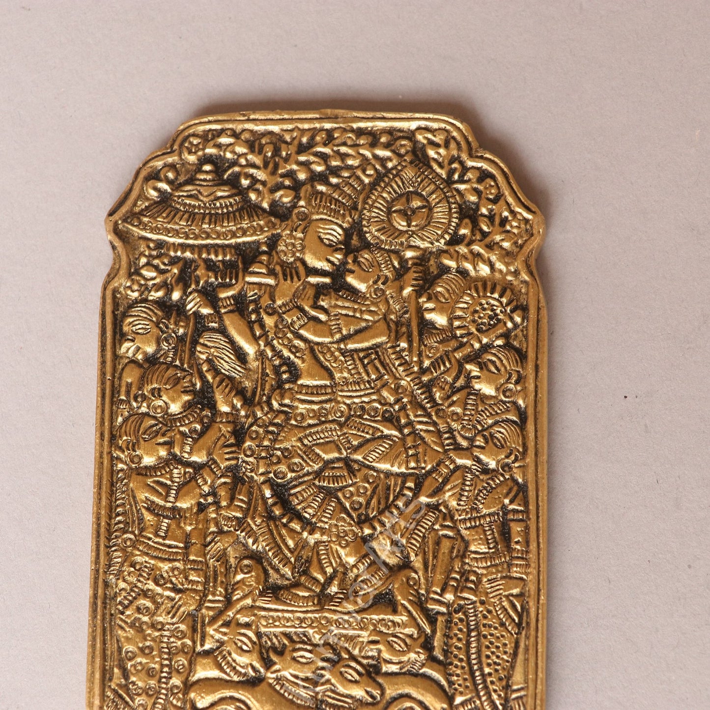 Handcrafted Brass Hair Comb Engraved Design