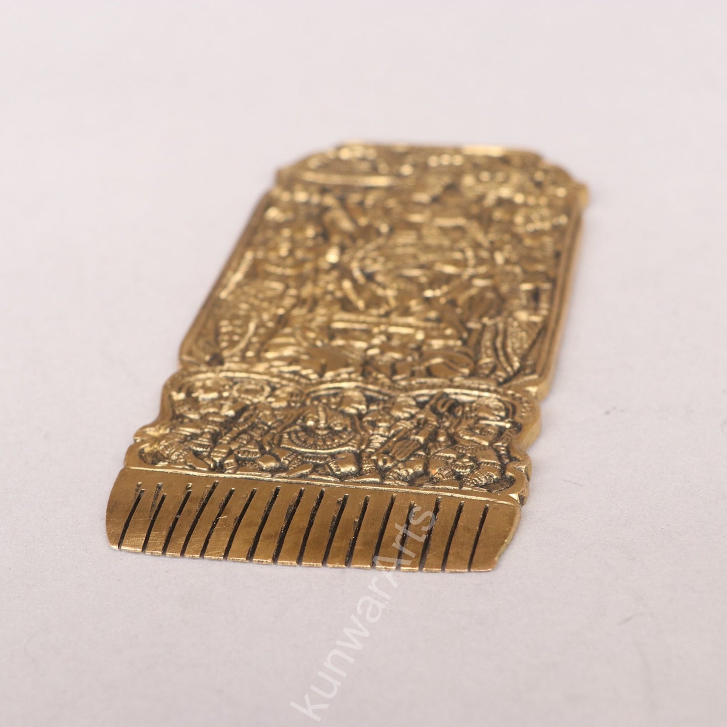 Handcrafted Brass Hair Comb Engraved Design