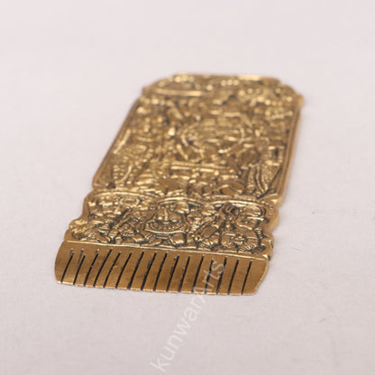 Handcrafted Brass Hair Comb Engraved Design