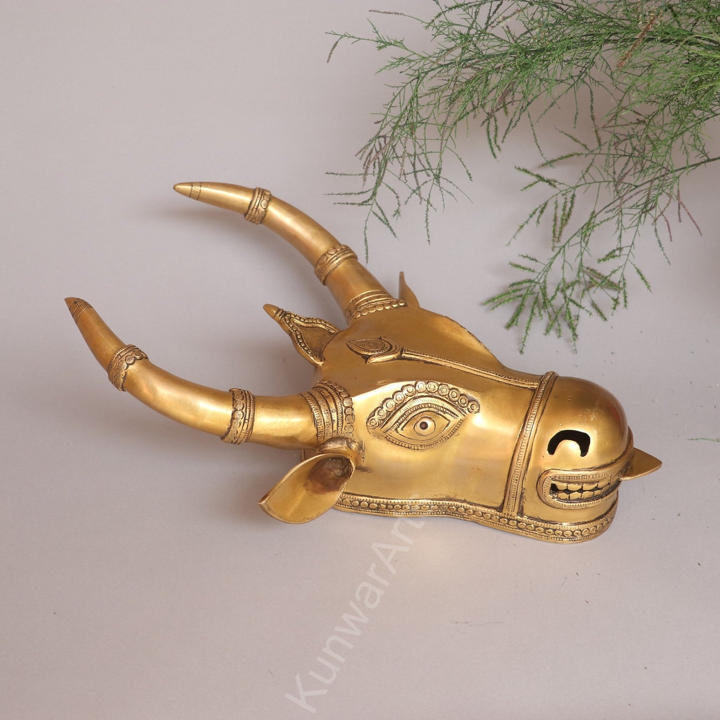 Decorative Brass Bull Mask Wall Hanging Accent