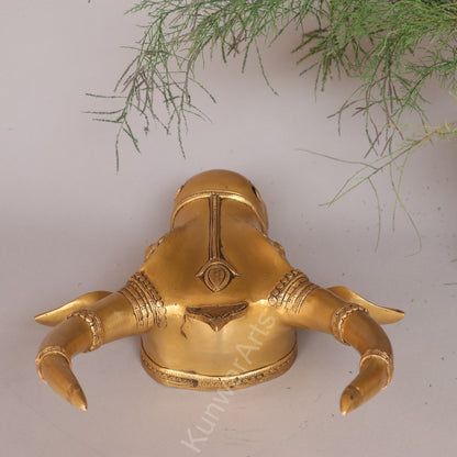 Decorative Brass Bull Mask Wall Hanging Accent