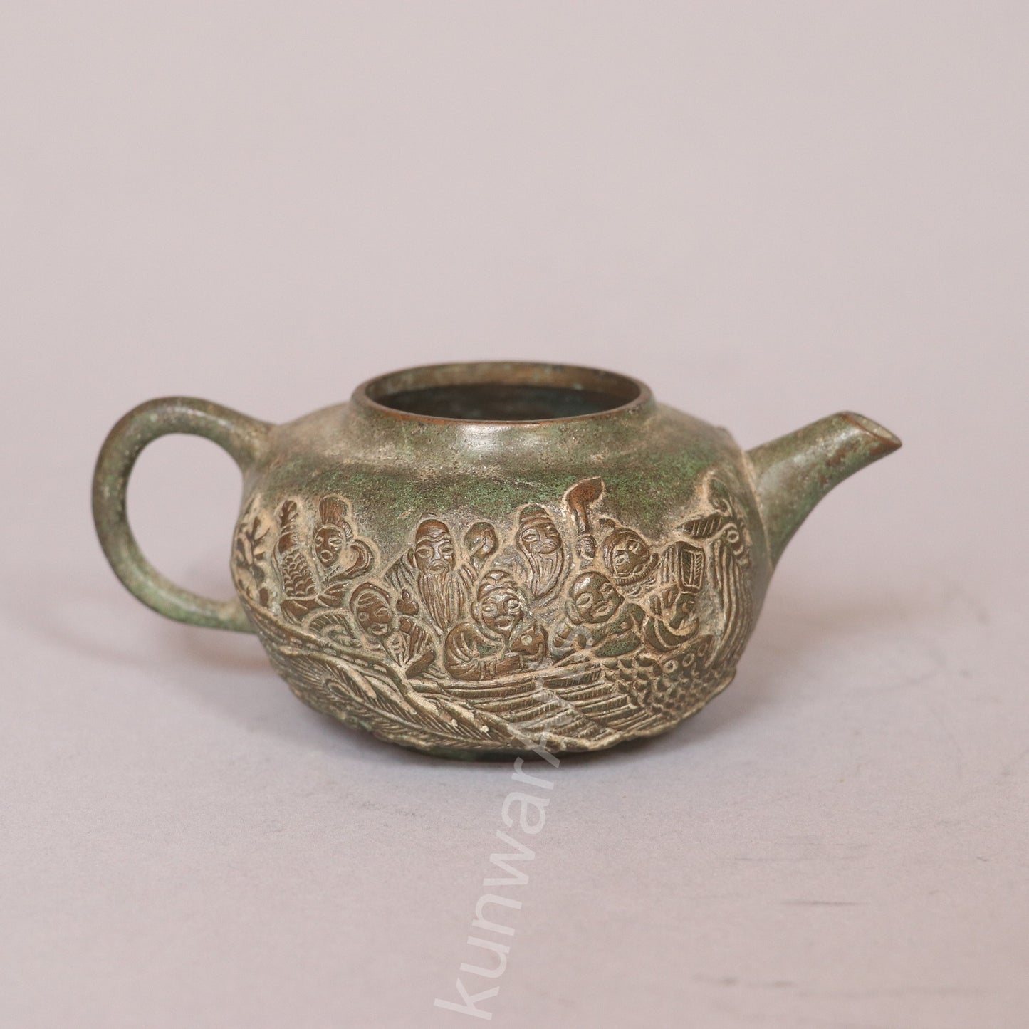 Vintage Handcrafted Brass Tea Kettle