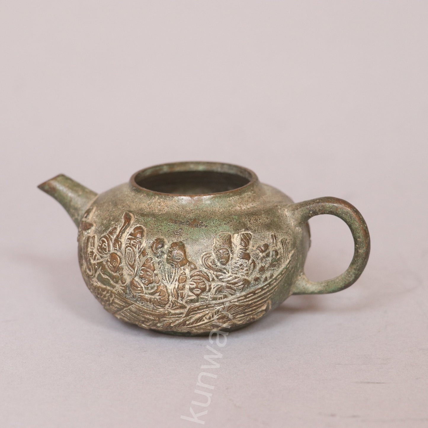 Vintage Handcrafted Brass Tea Kettle