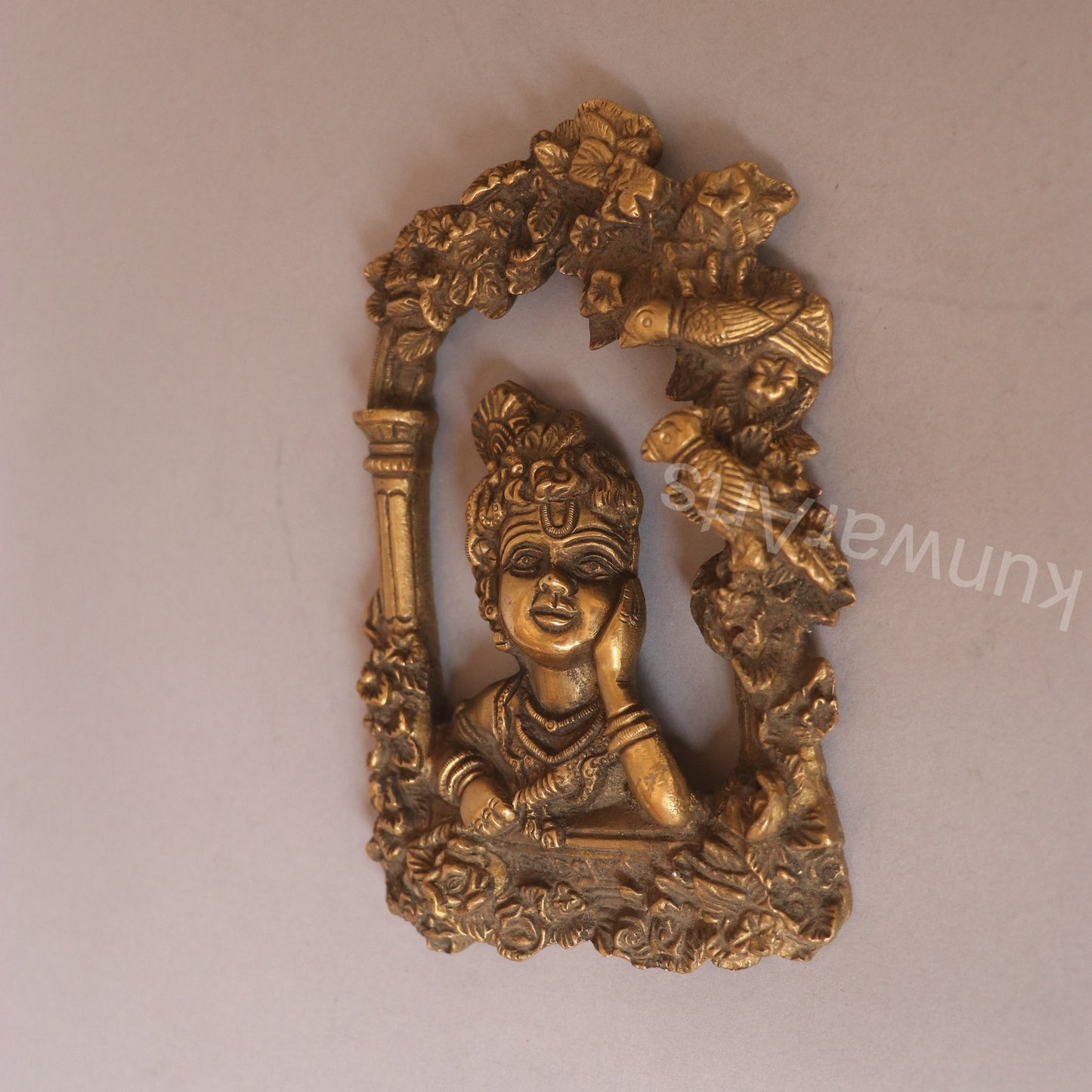 Brass Krishna Wall Hanging Décor