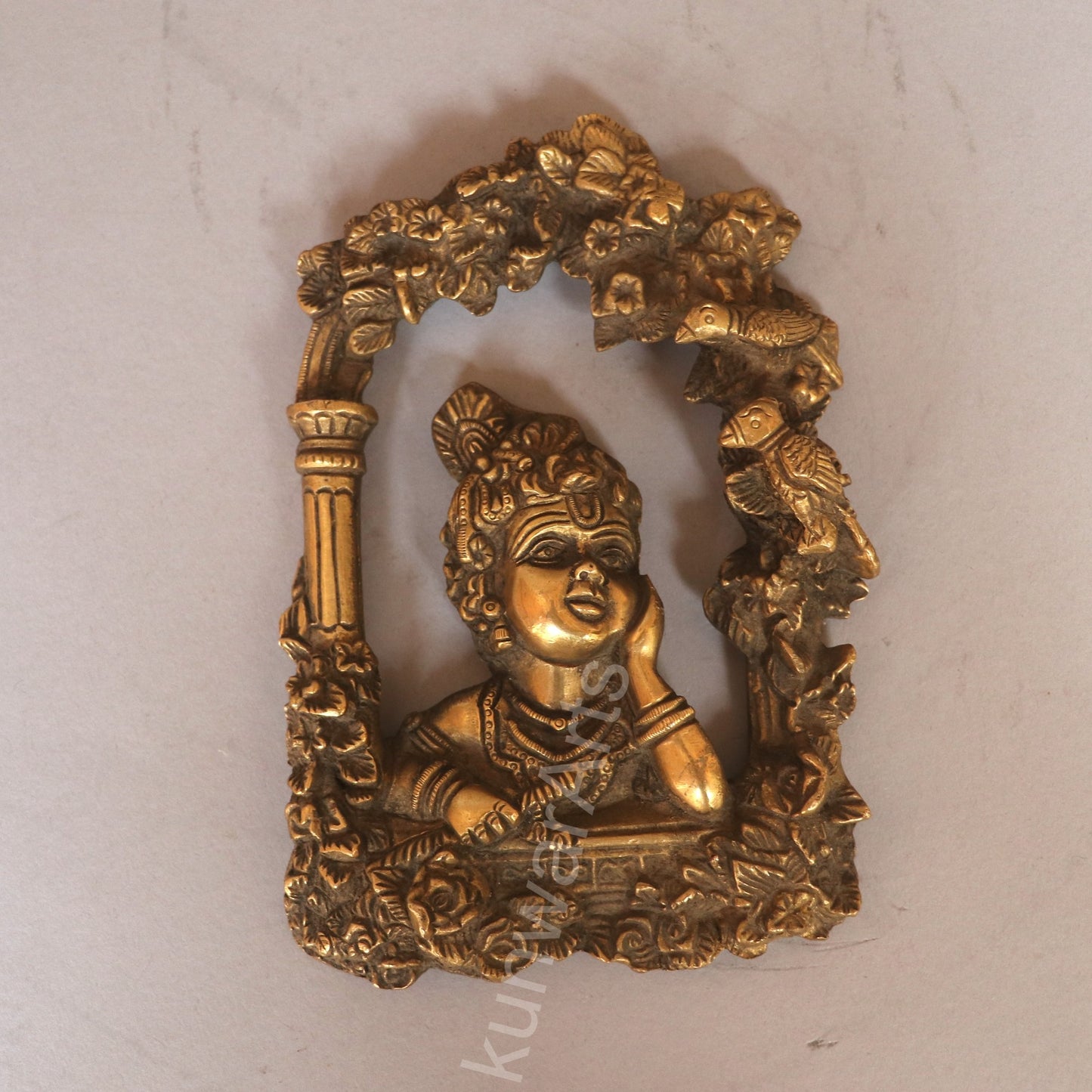Brass Krishna Wall Hanging Décor
