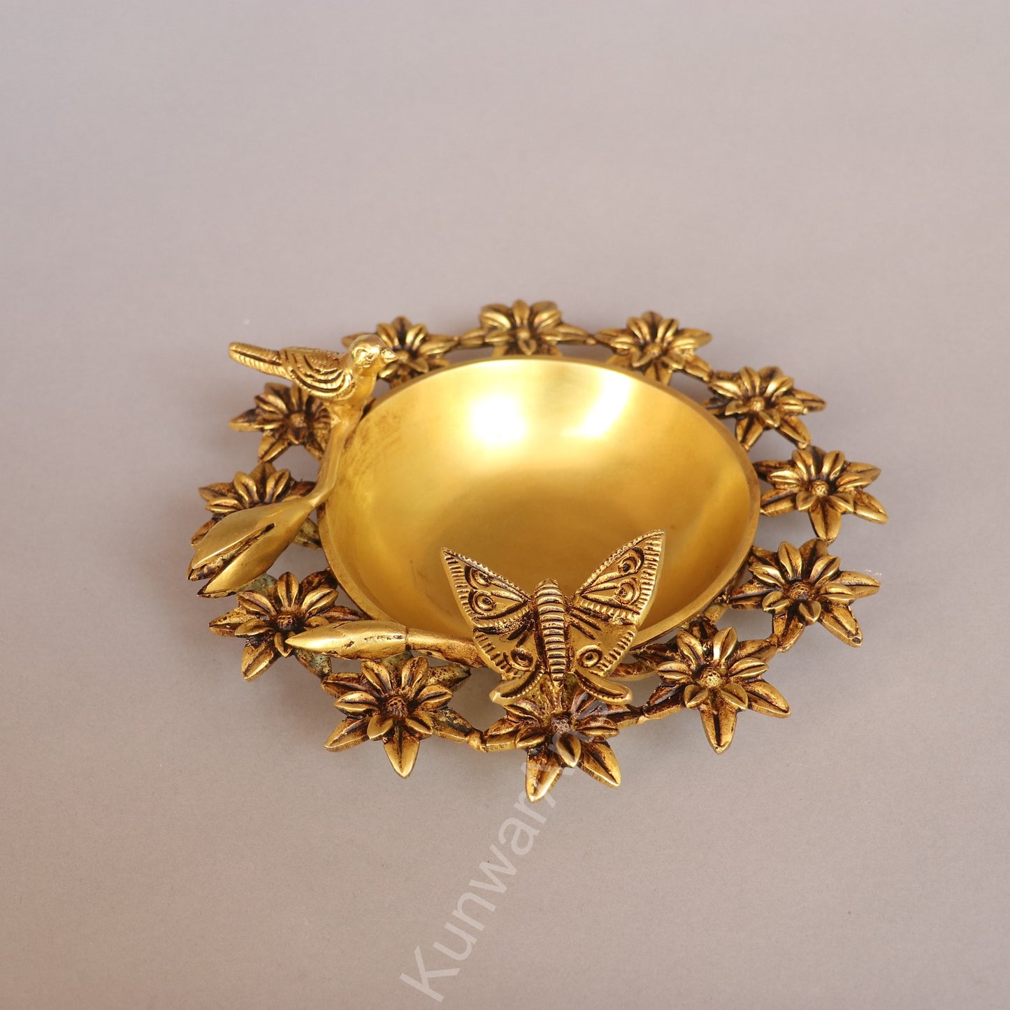 Brass Floral Decorative Urli