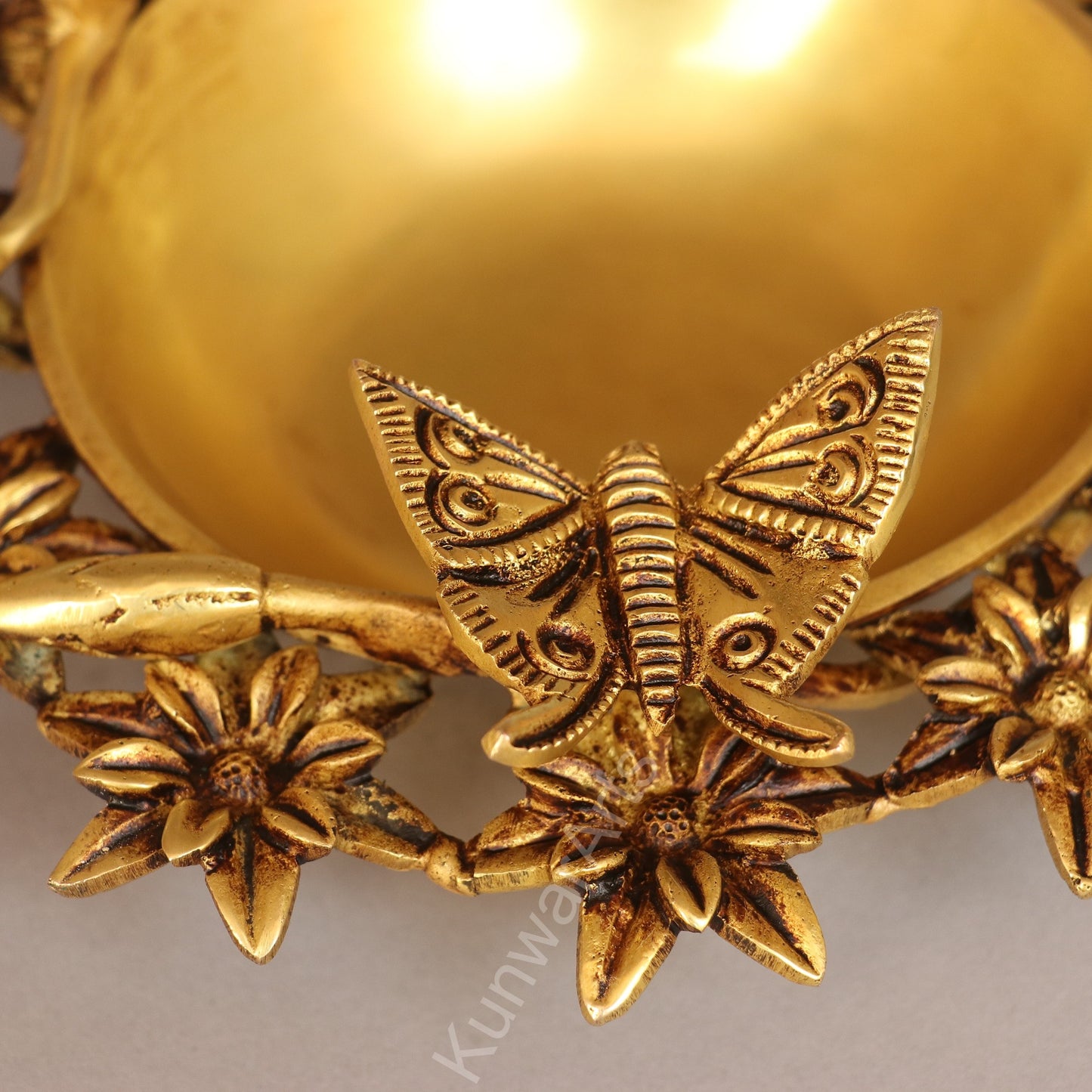 Brass Floral Decorative Urli