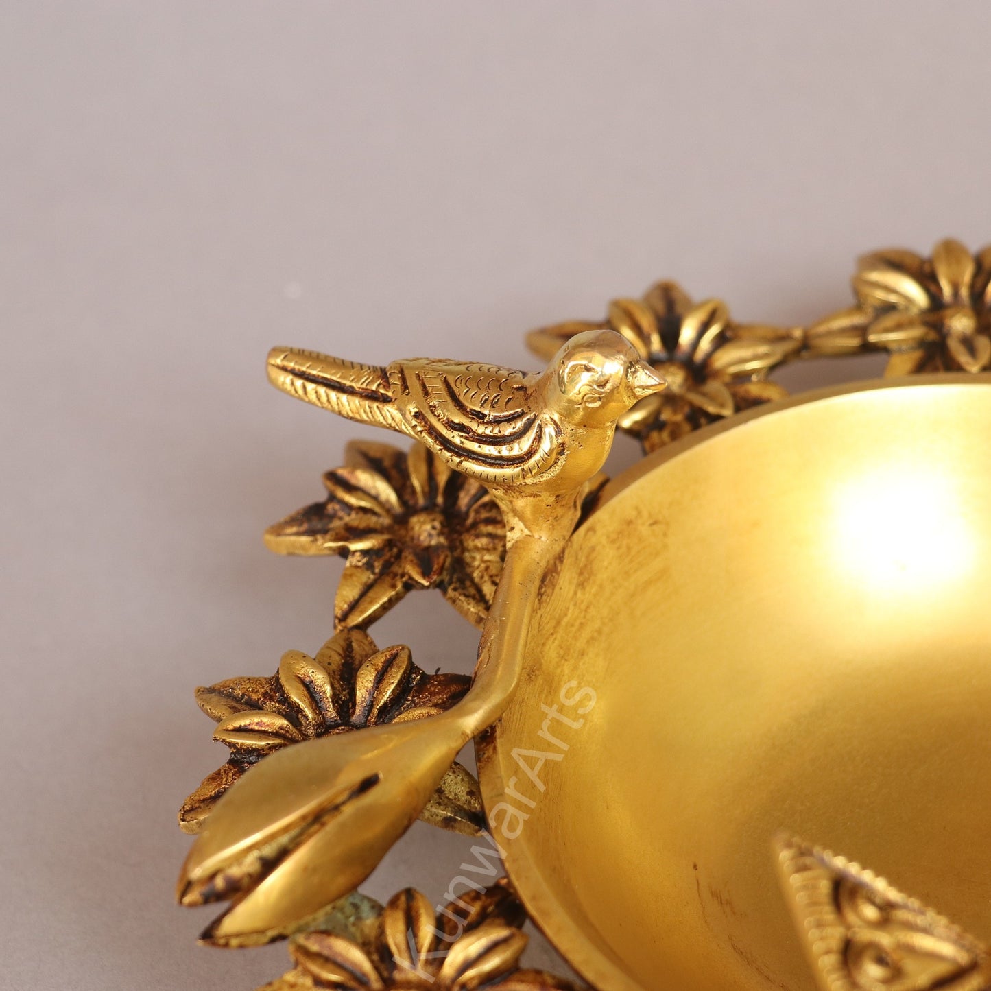 Brass Floral Decorative Urli