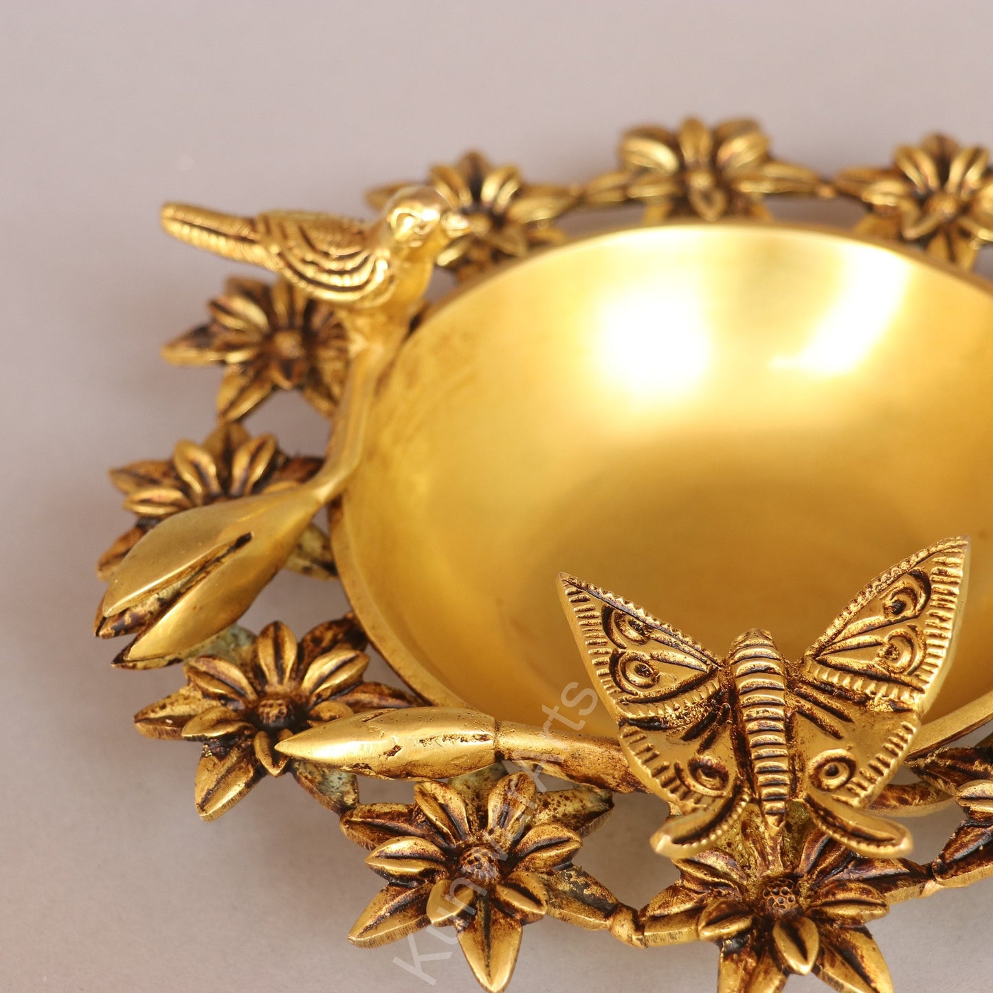 Brass Floral Decorative Urli