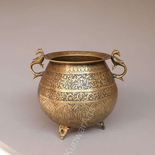 Brass Vintage Decorative Carving Pots