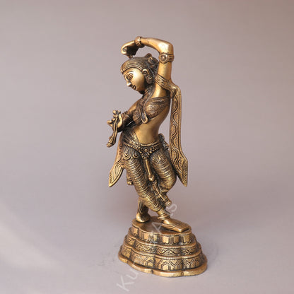 Brass Classical Dancing Lady Statue – Traditional Indian Art Décor