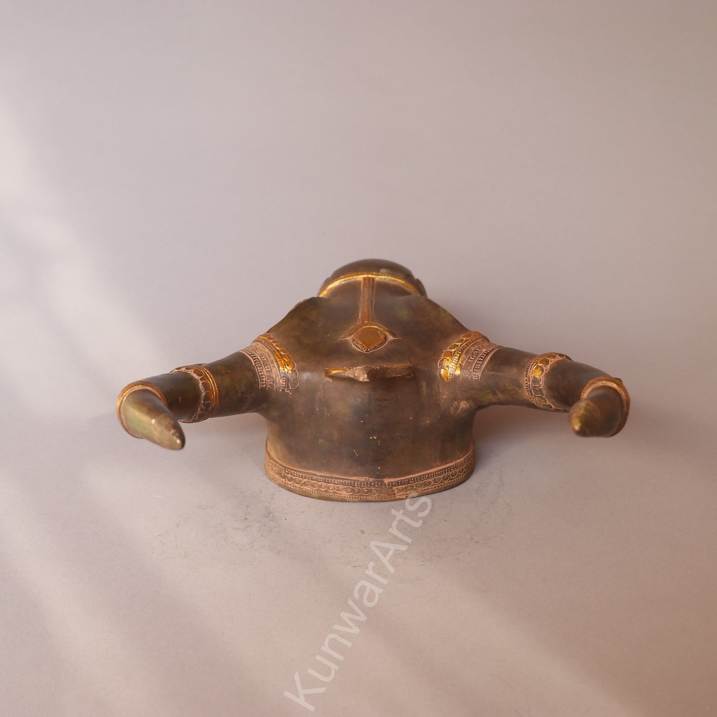 Brass Bull Mask Wall Hanging Décor Accent