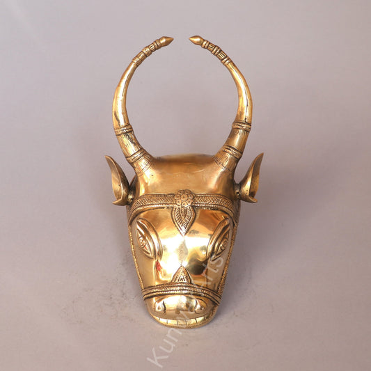 Décor Wall Hanging Brass Bull Mask