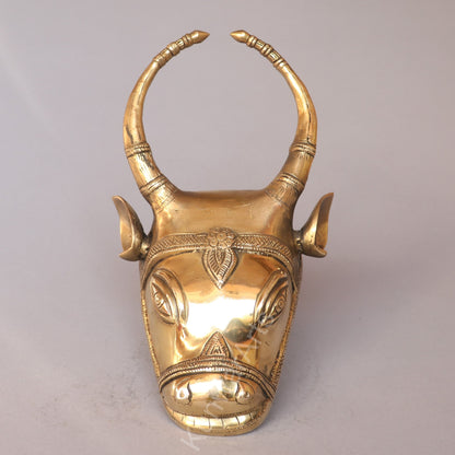 Décor Wall Hanging Brass Bull Mask