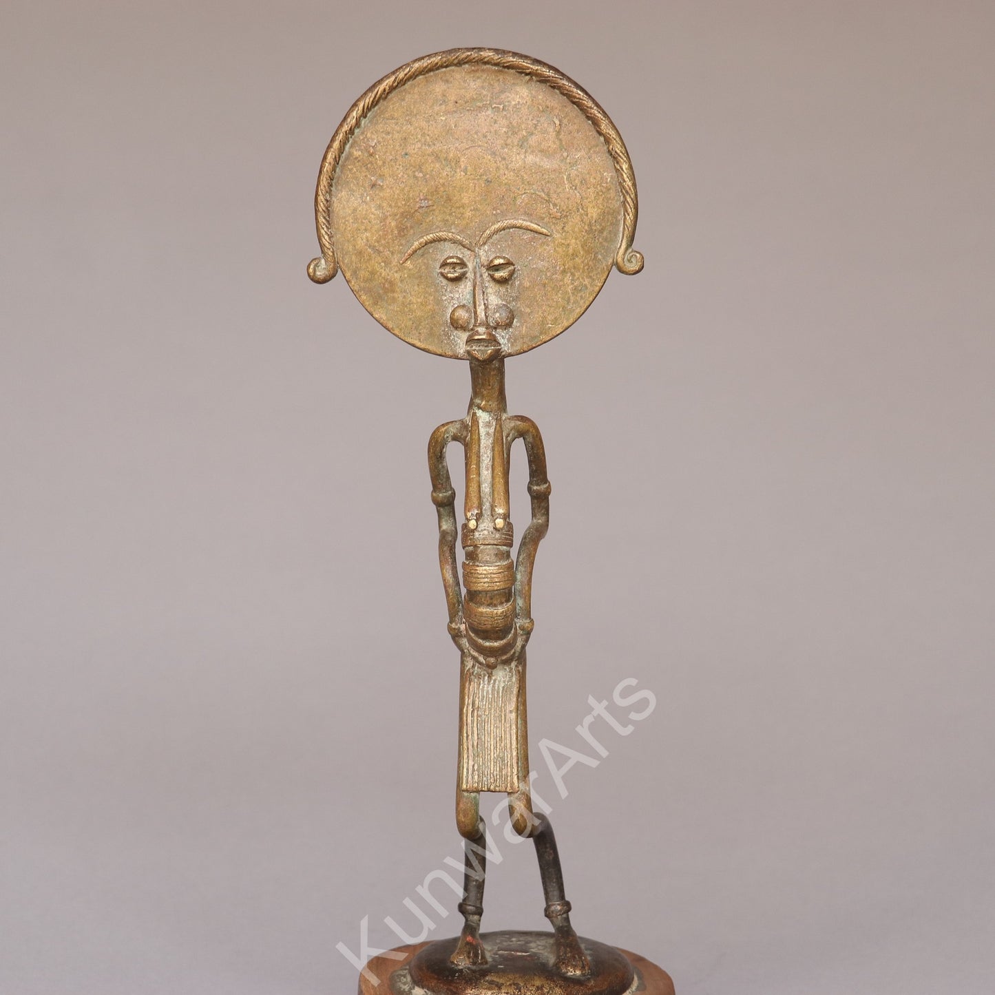 African Tribal Figure Sculpture – Bronze Decorative Artifact