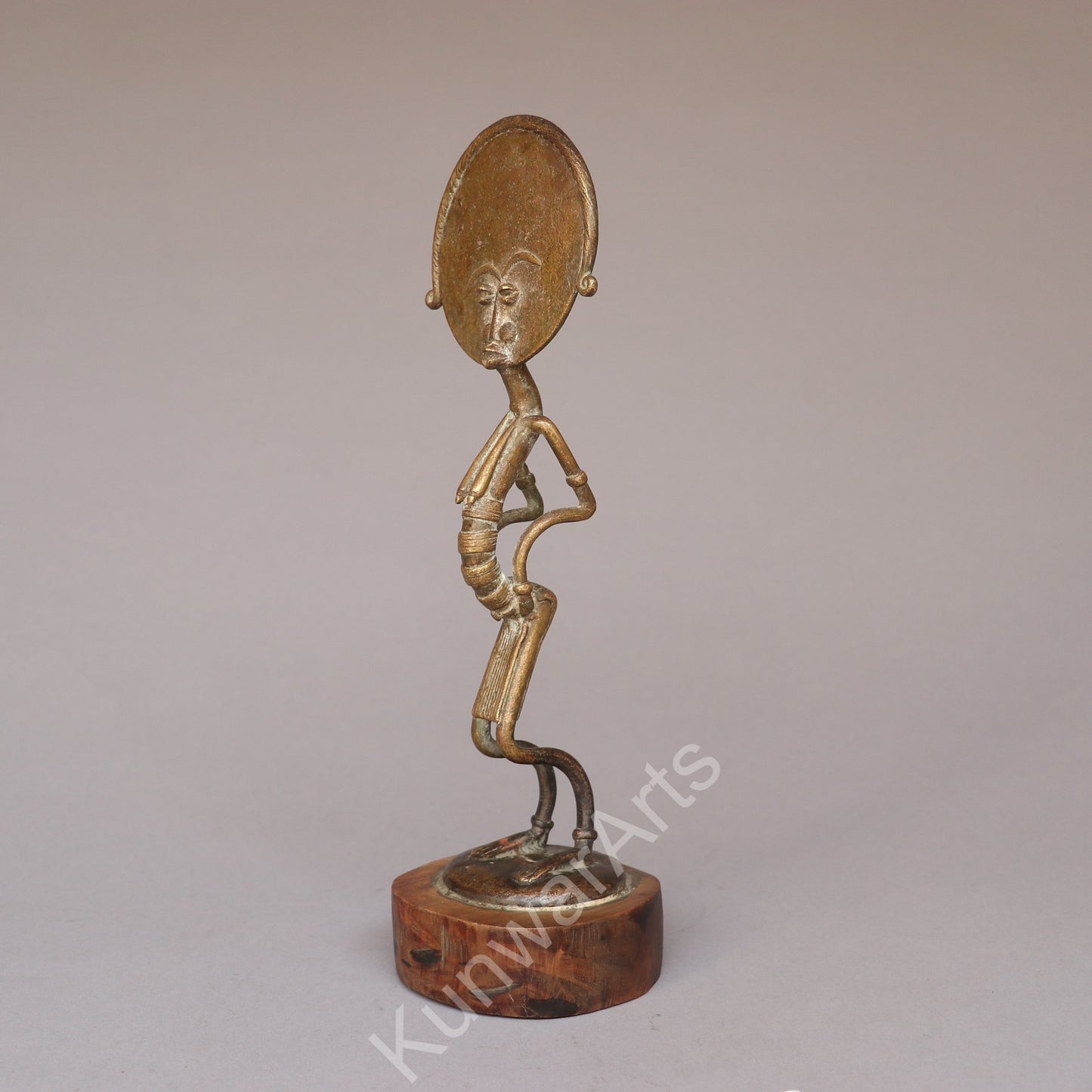 African Tribal Figure Sculpture – Bronze Decorative Artifact