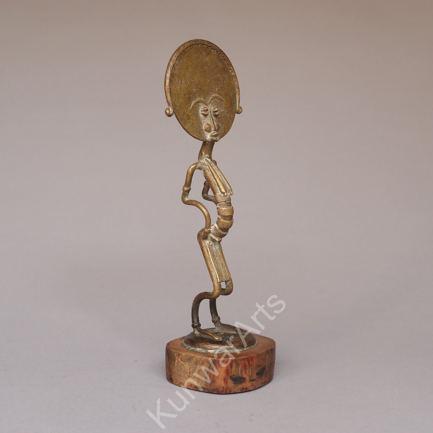 African Tribal Figure Sculpture – Bronze Decorative Artifact