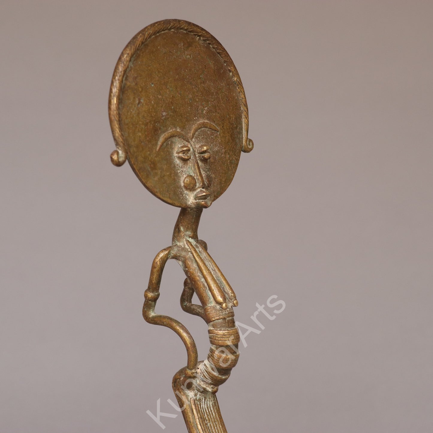 African Tribal Figure Sculpture – Bronze Decorative Artifact