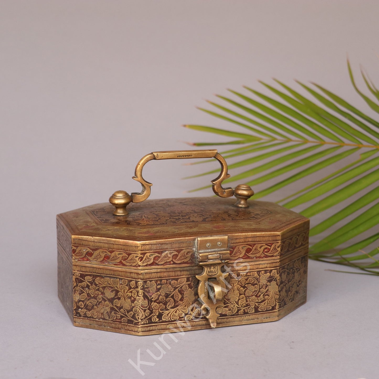 Brass Meenakari Kumkum Box