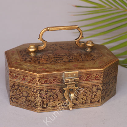 Brass Meenakari Kumkum Box