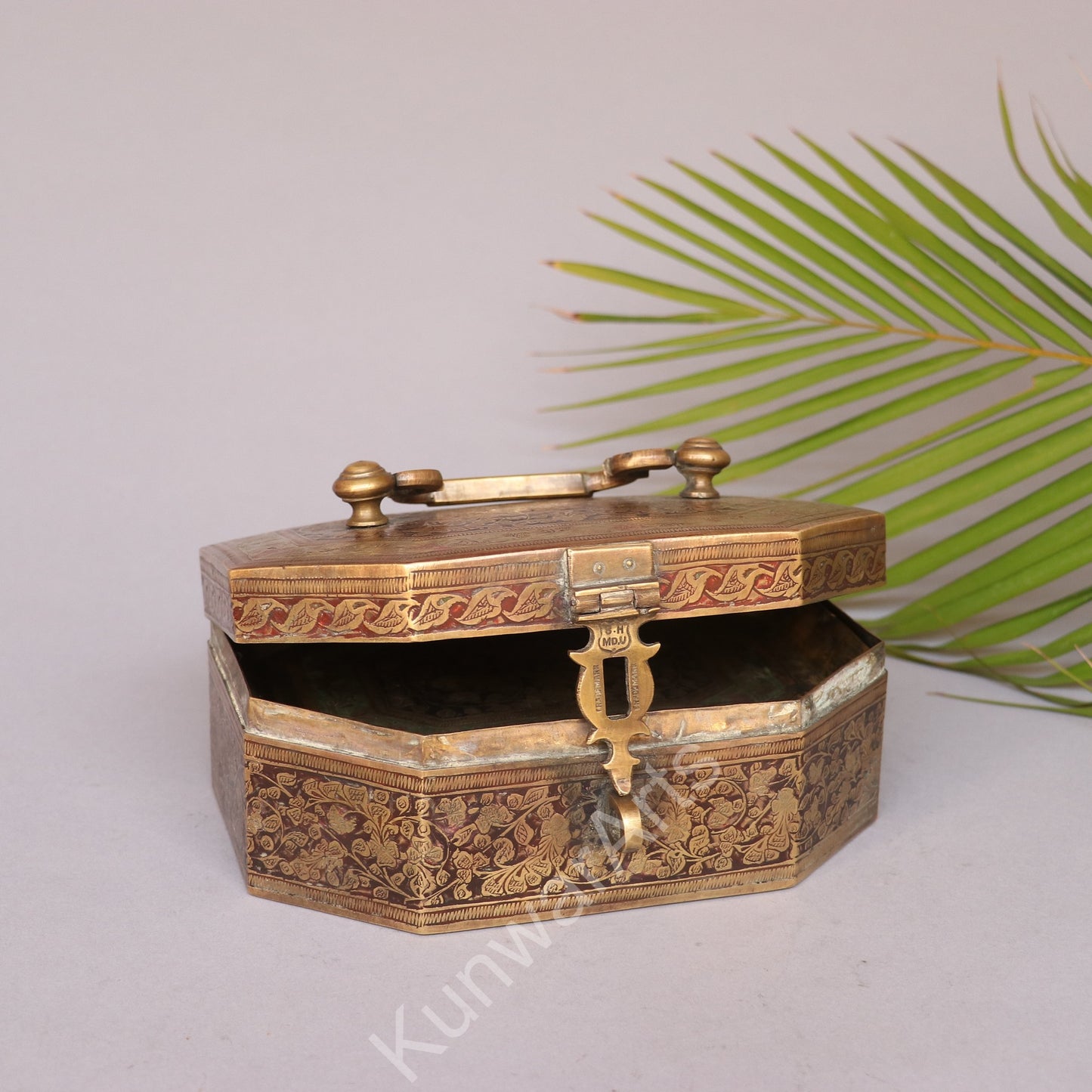 Brass Meenakari Kumkum Box