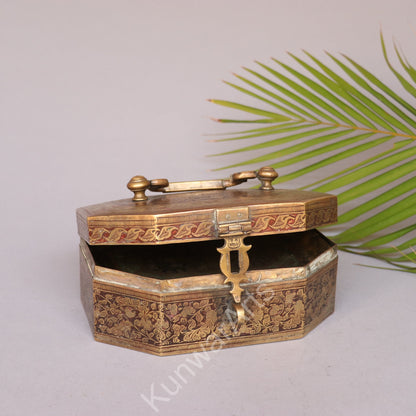 Brass Meenakari Kumkum Box