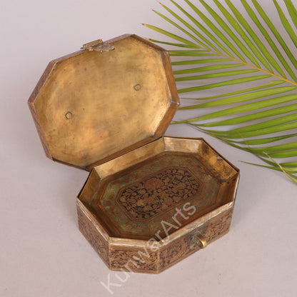 Brass Meenakari Kumkum Box