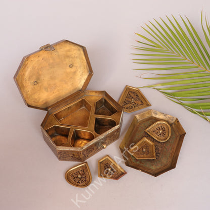 Brass Meenakari Kumkum Box
