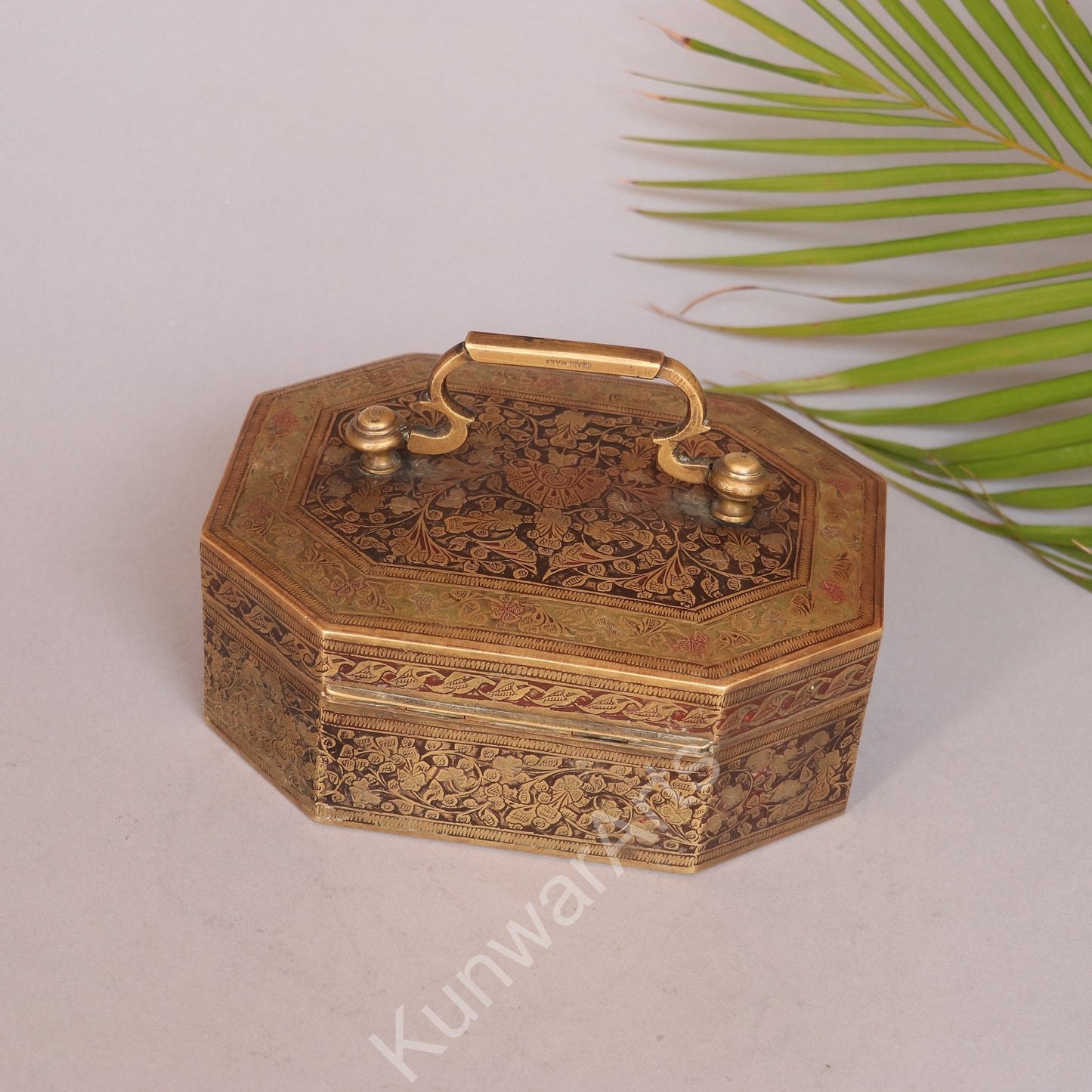 Brass Meenakari Kumkum Box