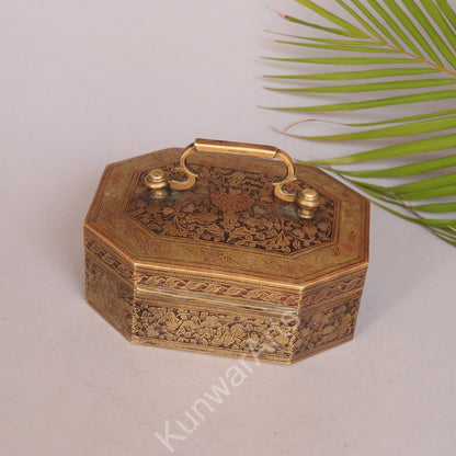 Brass Meenakari Kumkum Box