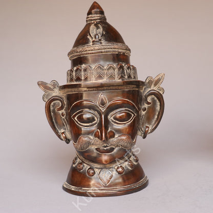 Brass Shiva Gauri Mukhlingam Face Mask 15"