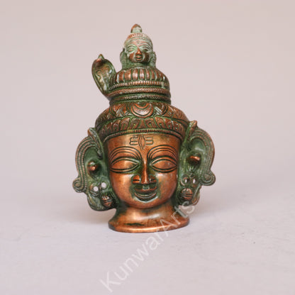 Brass Shiva Mask Décor Wall Hanging