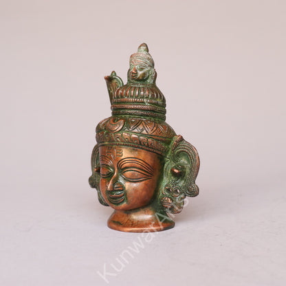 Brass Shiva Mask Décor Wall Hanging