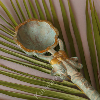 Brass Pooja Spoon (Panchpatra Achmani / Aarti Spoon) 46 cm