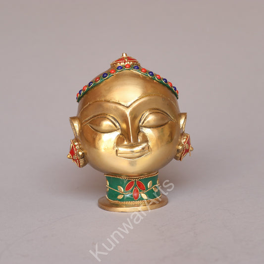 Brass Gauri Mukhlingam Head Multicolored