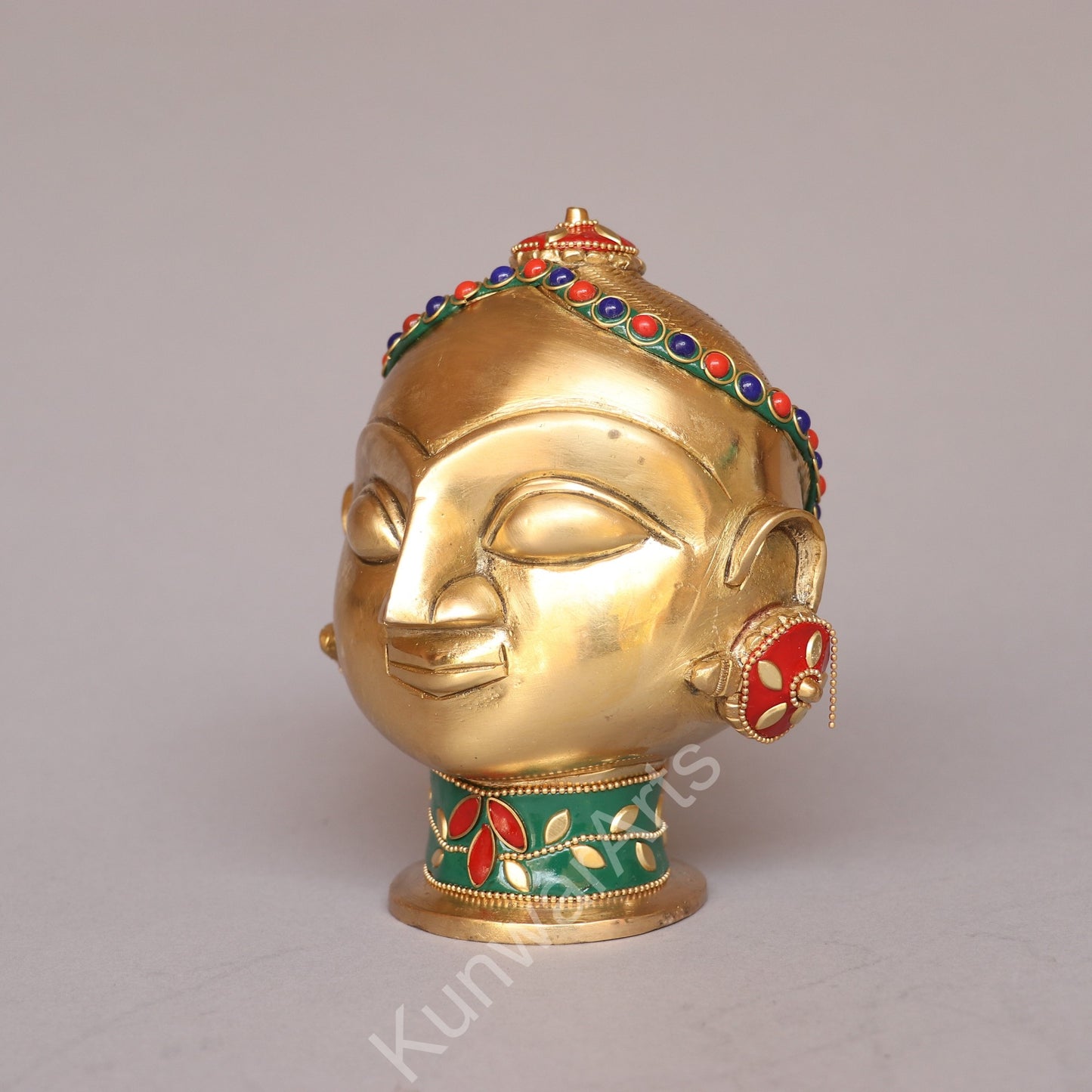 Brass Gauri Mukhlingam Head Multicolored