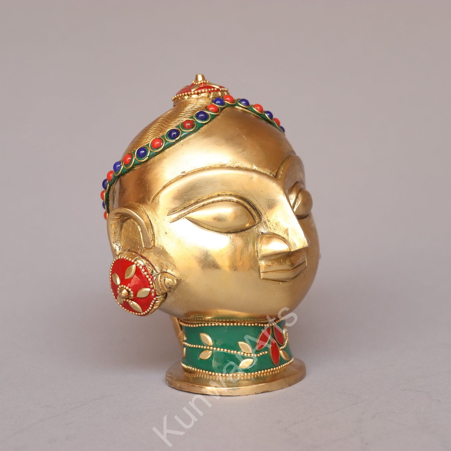 Brass Gauri Mukhlingam Head Multicolored