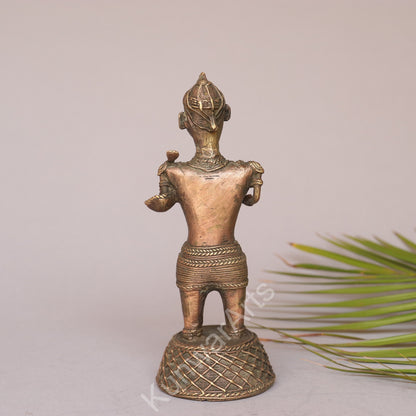Brass Tribal Farmer Figurine