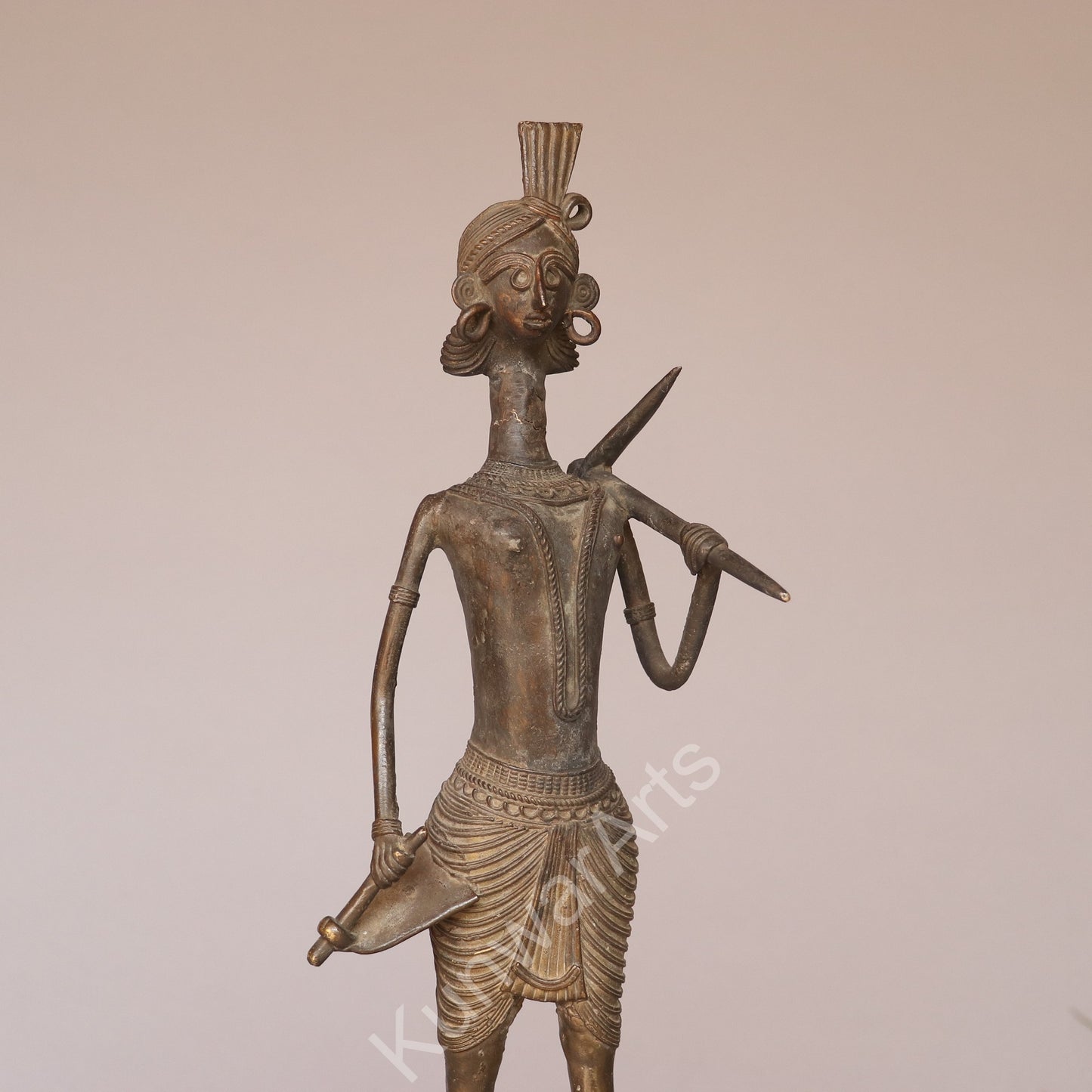 Tribal Dokra Farmer Figurine