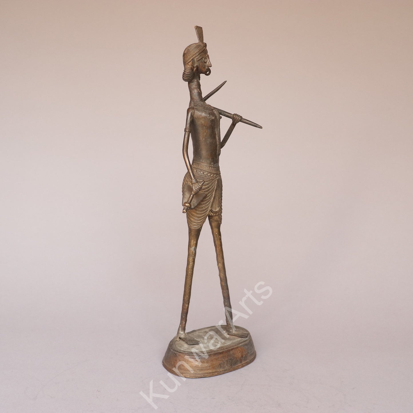 Tribal Dokra Farmer Figurine