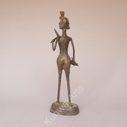 Tribal Dokra Farmer Figurine