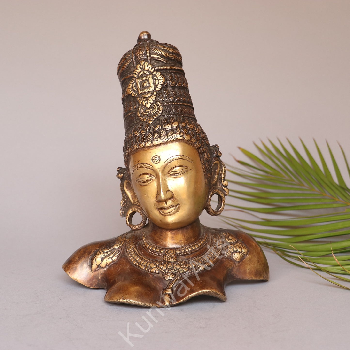 Brass Goddess Parvati Bust