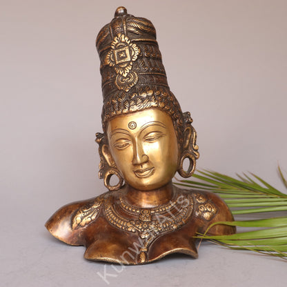 Brass Goddess Parvati Bust