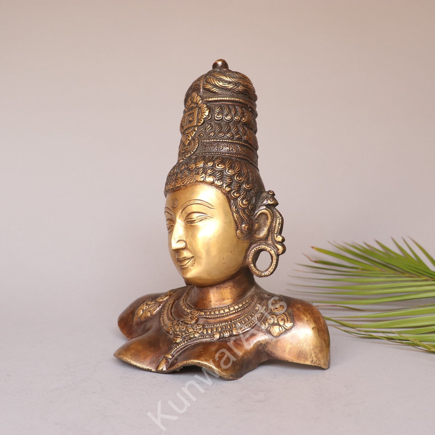 Brass Goddess Parvati Bust