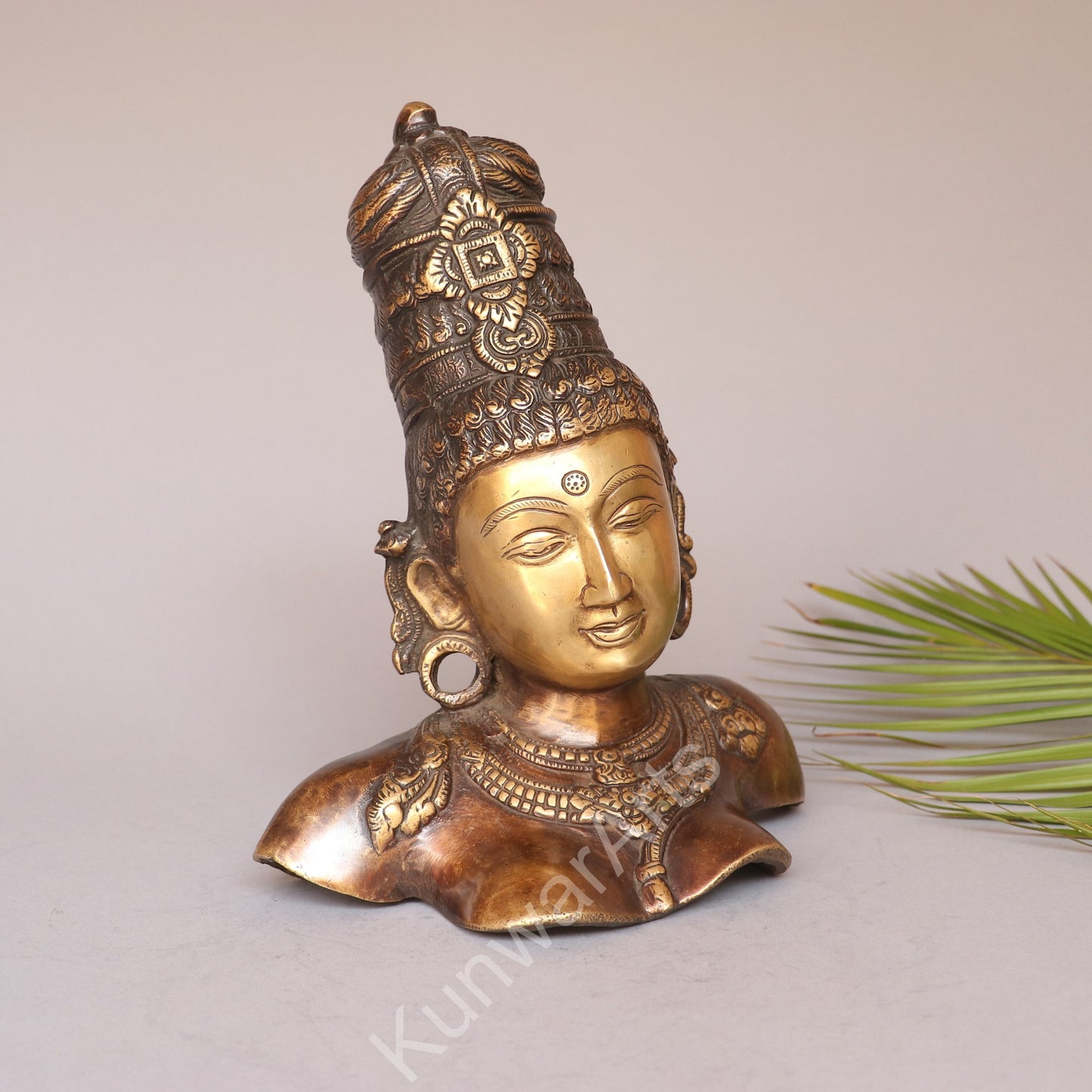 Brass Goddess Parvati Bust