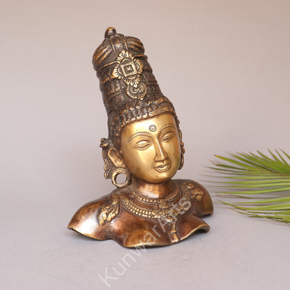 Brass Goddess Parvati Bust