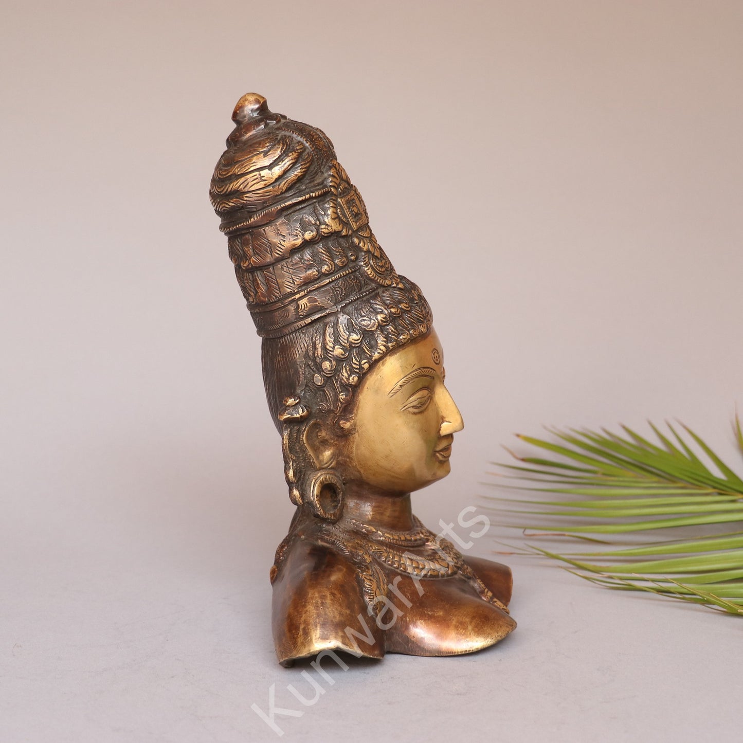 Brass Goddess Parvati Bust