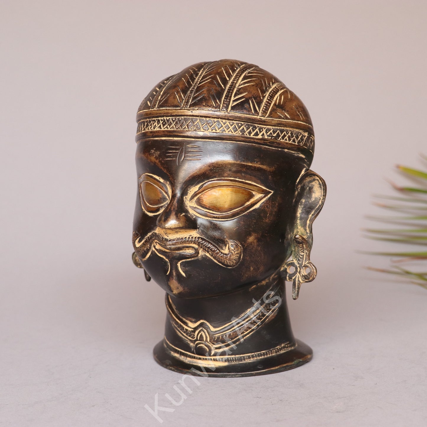 Brass Shiva Mukha lingam Head